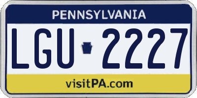 PA license plate LGU2227