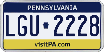PA license plate LGU2228