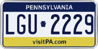 PA license plate LGU2229
