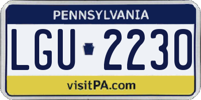 PA license plate LGU2230
