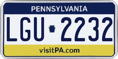 PA license plate LGU2232