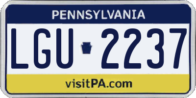 PA license plate LGU2237