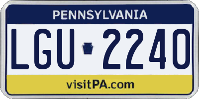 PA license plate LGU2240