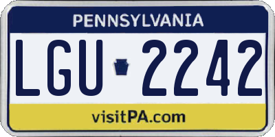 PA license plate LGU2242