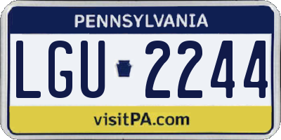 PA license plate LGU2244