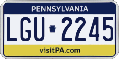 PA license plate LGU2245