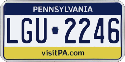 PA license plate LGU2246