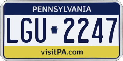 PA license plate LGU2247