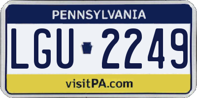 PA license plate LGU2249