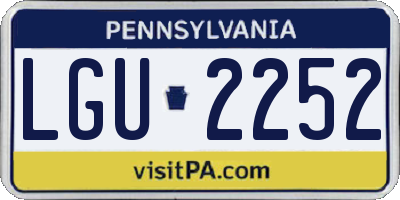 PA license plate LGU2252
