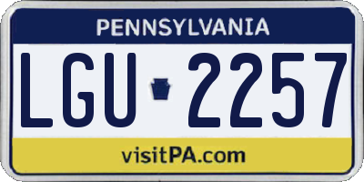 PA license plate LGU2257