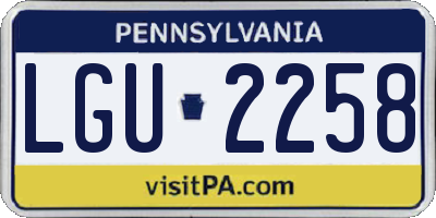 PA license plate LGU2258