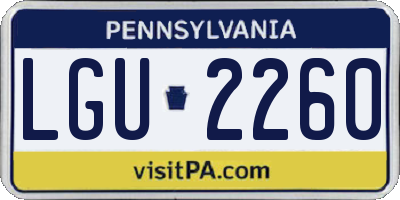 PA license plate LGU2260