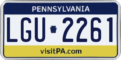 PA license plate LGU2261