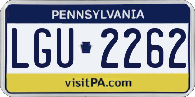 PA license plate LGU2262