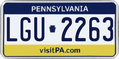 PA license plate LGU2263