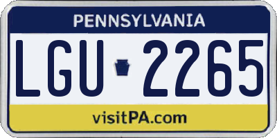 PA license plate LGU2265