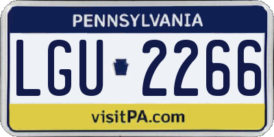 PA license plate LGU2266