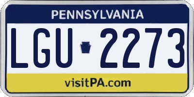 PA license plate LGU2273