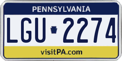 PA license plate LGU2274