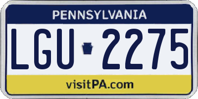 PA license plate LGU2275