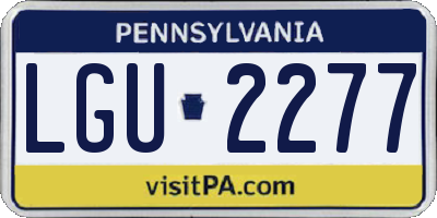 PA license plate LGU2277