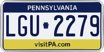 PA license plate LGU2279