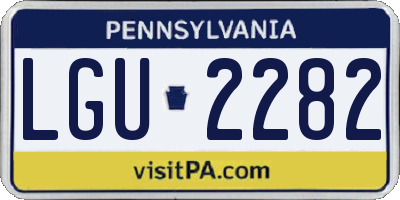 PA license plate LGU2282