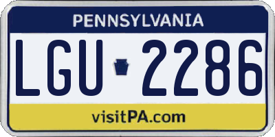 PA license plate LGU2286
