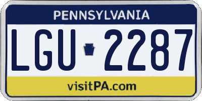 PA license plate LGU2287