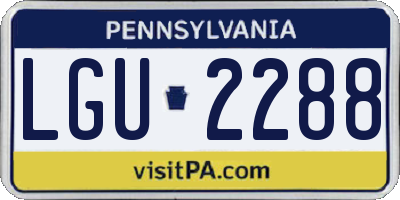 PA license plate LGU2288