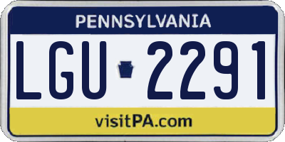 PA license plate LGU2291