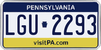 PA license plate LGU2293