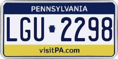 PA license plate LGU2298