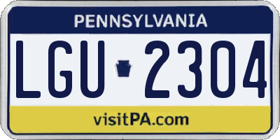 PA license plate LGU2304