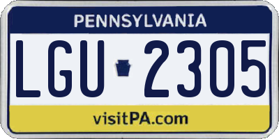 PA license plate LGU2305