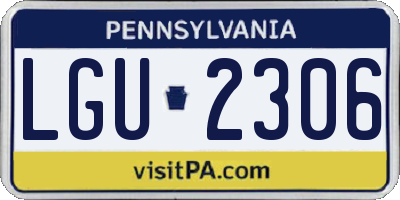 PA license plate LGU2306