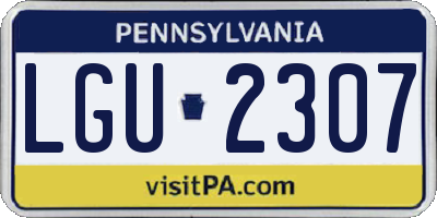 PA license plate LGU2307