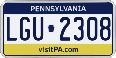 PA license plate LGU2308