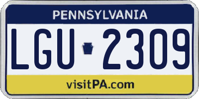 PA license plate LGU2309