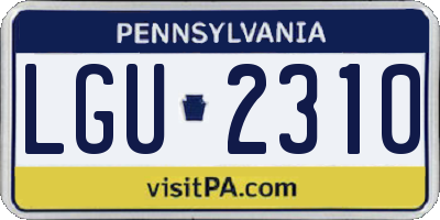 PA license plate LGU2310