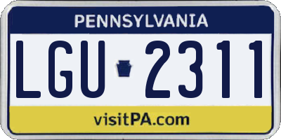 PA license plate LGU2311