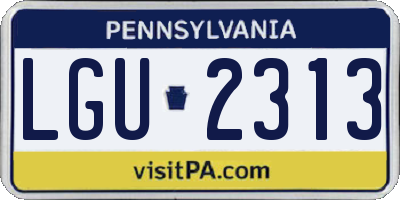 PA license plate LGU2313