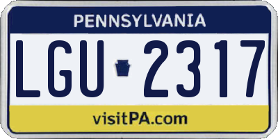 PA license plate LGU2317