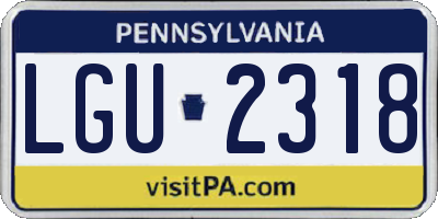 PA license plate LGU2318