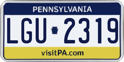 PA license plate LGU2319