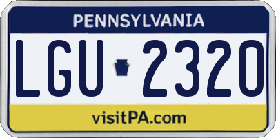 PA license plate LGU2320