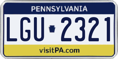 PA license plate LGU2321