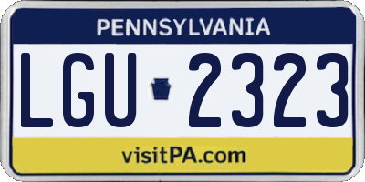 PA license plate LGU2323