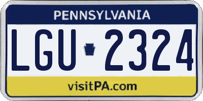 PA license plate LGU2324